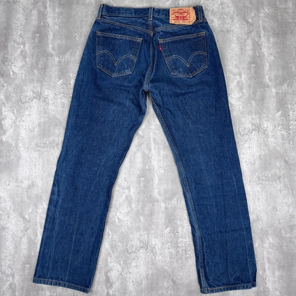 Vintage Levis 501XX Jeans‎ 33x34 (31x30) Blue Dark Wash Denim Straight Y2K